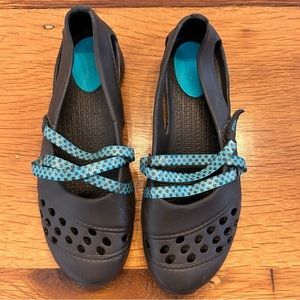 Capelli New York Rubberized Ballet Flats Polka Dot Straps Women’s Shoes Sz 8